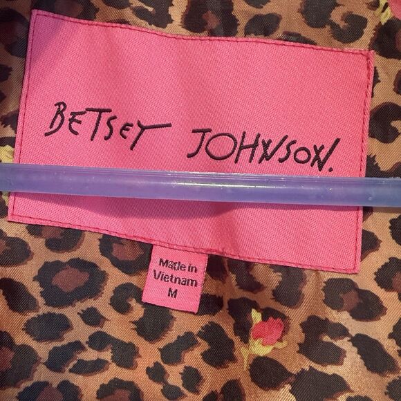 Betsey Johnson Pink Raincoat Anorak Jacket Hooded Drawstring Zip Cinched Waist - Picture 5 of 13